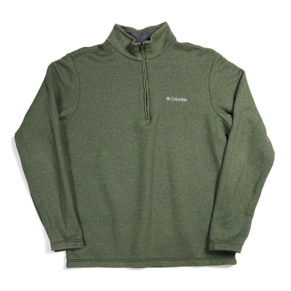 Columbia Sweater Mens Medium Green Cotton Blend